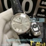 Fast Shipping Replica Vacheron Constaintin Patrimony Silver Bezel Black Leather Strap Watch